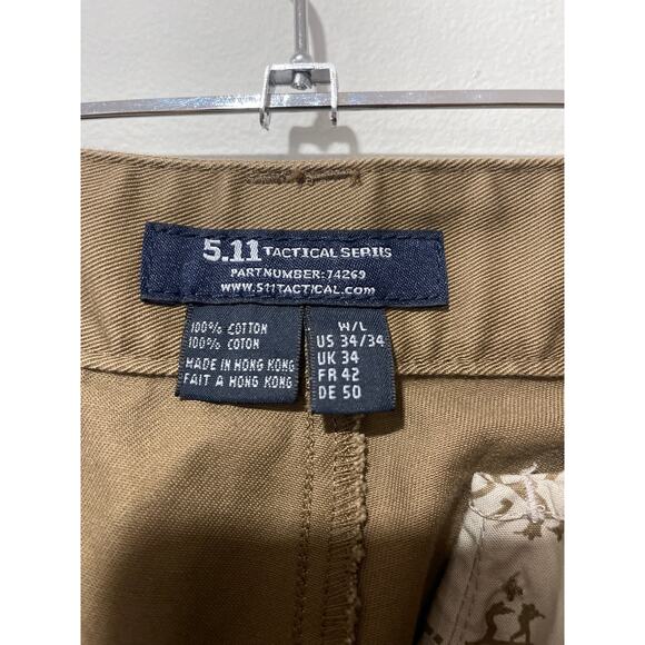 5.11 Tactical Pants Covert Khakis Walnut Mens 34X34 Security Business Uniform - Picture 6 of 6